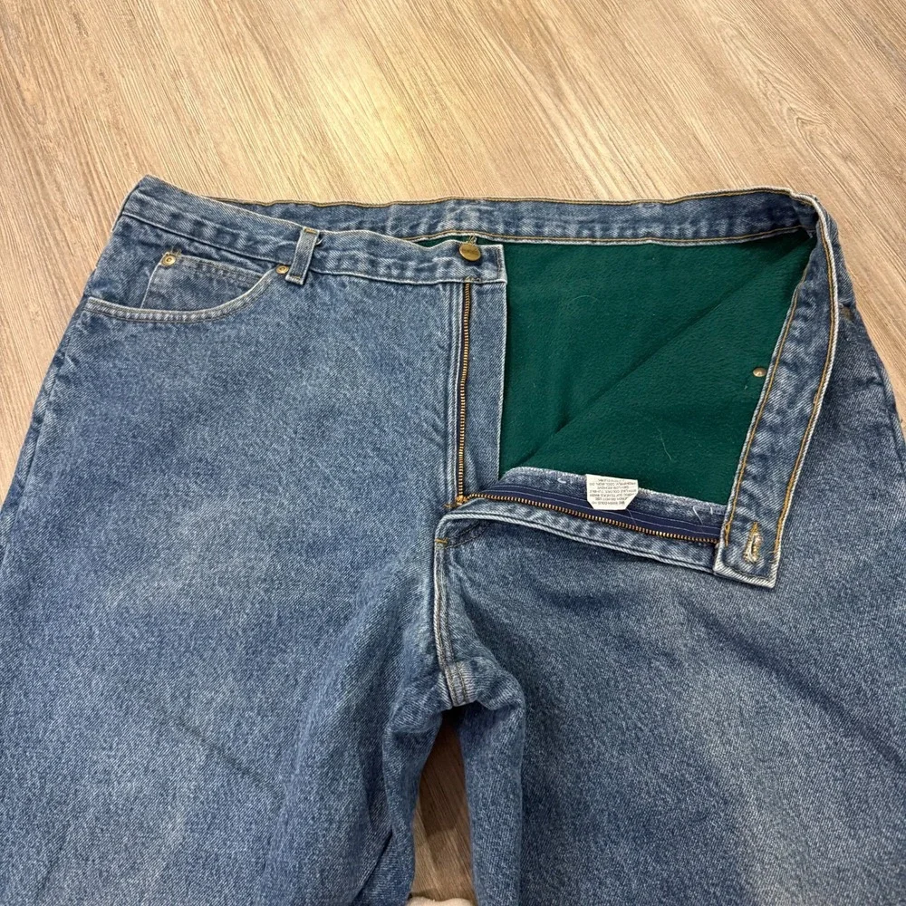 L.L. Bean Mens 42x34 Vintage Made In USA Fleece Lined Jeans‎ - Picture 3 of 10